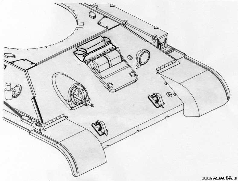 Чертеж башни т34 85